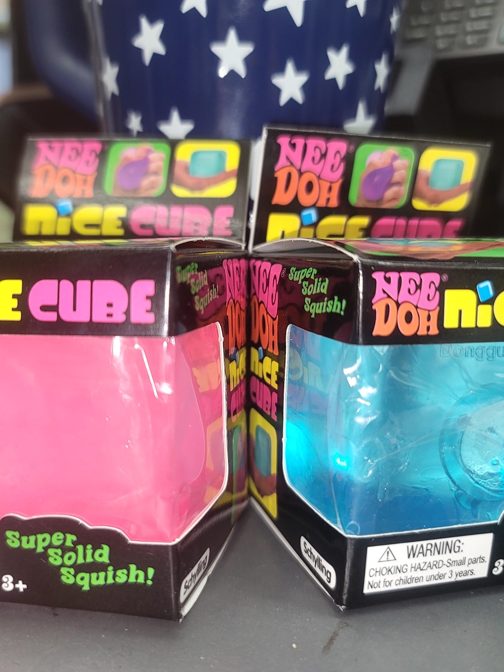NeeDoh Nice Cube Stress Toy - Pink & Blue